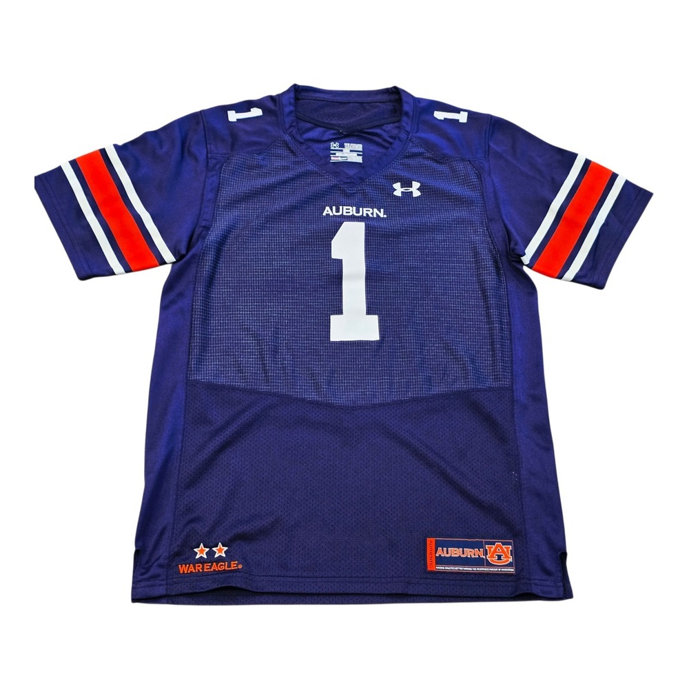 Under Armour Youth XL Auburn University Tigers Football War Eagle #1 Jersey Blue